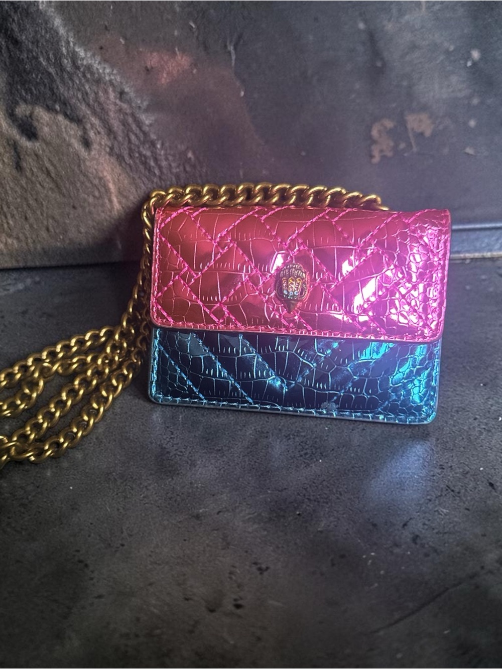 Kurt Geiger Metallic Micro Kensington  Crossbody - NWOT